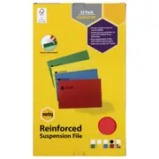 25pc Marbig Foolscap Suspension File w/ Tab/Insert Document Organiser Red