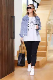 Pull On Ripped Jeans--THRE-35371