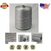 4,000+ Feet of Solid Metallic Silver Craft Cord - Durable Nylon Blend Spool