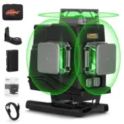 Laser Level 360 Self Leveling,4D 4x360° Green 16 Cross Line Lazer Leveler Too...
