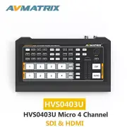 Avmatrix HVS0403U Micro 4 Channel SDI & HDMI Audio Video Switcher for Streaming