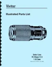 Vivitar Series I 70-210mm F3.5 1:4x Zoom Lens Parts Manual (1982) for Repair