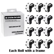 12Roll Round Diameter 24mm Thermal Paper Labels DK-1218 for Brother QL-1060N 800