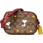 Coach Bag Snoopy COACH Coated Canvas Leather Signature Peanuts Collaboration Sno