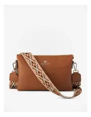 [Madison Accessories] Avery 3 Compartment Crossbody Bag in Brown