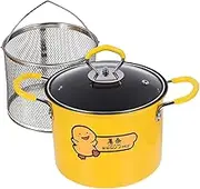 BIUDECO 1 Set Frying Pot with Basket Household Deep Fryer for Cooking Vegetables High Temperature Resistant Easy to Use Capacity