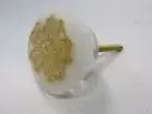 Lisbeth Dahl Opal White with Gold Flower Acrylic Knobs, Set of 6