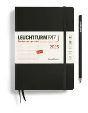 [LEUCHTTURM1917] Weekly Planner Medium Notebook 2025 in Black