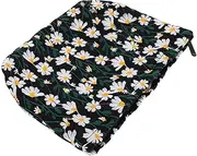 [MOBUTOFU] Lightweight Daisy Floral Makeup Bag Embroidered Toiletry Bag Canvas Travel Organizer Small Toiletry Clutch for Women