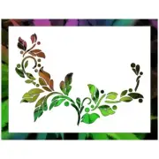 7.5"x10" Clear Plastic Stencil - Leaf Design (SAA57) Free Shipping