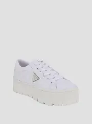 GUESS Women's White Chunky Tesie Sole Sneakers Size: 7