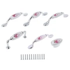 Vintage Flower Cupboard Kitchen Cabinet Handles Knobs Furniture Hardware