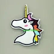 1 x unicorn patch clothes patches boys girls iron on sew on child kids horse new