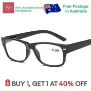 Mens Womens Magnifying Reading Nerd Spectacle Glasses +4.50 +5.50