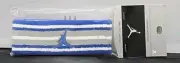 Vintage 2001 Nike Jordan Jumpman Sweat Headband Blue, Grey & White Striped NBA