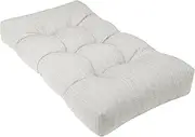 ROFIEJOX Waterproof Bench Cushion 42 Inch - Oliven Fabric, High-Density Foam, Non-Slip Bottom, Soft Durable Outdoor Tufted Long Seat Cushion for Window Garden Furniture (Beige Gray, 42x16x4 Inch)