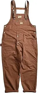[Snoly] Men's Retro Cotton Casual Baggy Rock Jumpsuits Straight Leg Overalls Bib Overalls Pants