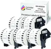Cartridge Planet 5 Pack Compatible Tape Roll for Brother DK-N55224 DKN55224 54mm x 30.48m Continuous Length for Brother QL1050 QL1050N QL1060N QL1100 QL1110NWB QL500 QL550 QL570 QL580N QL650TD QL700 QL720NW QL800 QL810W QL820NWB Label Printer