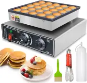 Mini Pancake Maker 25Pcs, Dutch Pancake Baker Maker Commercial Poffertjes Electr