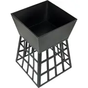 Black Fire Pit Square Log Patio Garden Heater Outdoor Table Top BBQ Camping