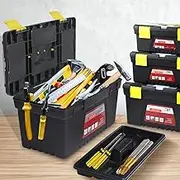 3PCS Tool Box Set Toolbox Locks Storage Organiser Garage Tools Chest Tray Case