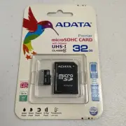ADATA Premier micro SD HC Card 32gb New with Adapter UHS-I Class 10 Memory