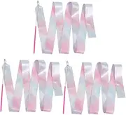 NAMOARLY 3pcs Glittering Star Gymnastics Dance Ribbons Fitness Gymnastics Streamer Artistic Dance Accessories
