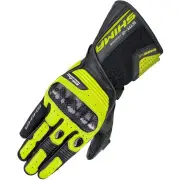 STR-2 Vented Black Yellow Perforated Motorcycle Gloves