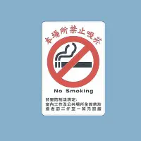 在飛比找Yahoo!奇摩拍賣優惠-標示牌 本場所禁止吸菸 CH-817 15cm x 23cm