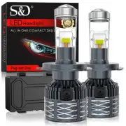 2Pcs LHD H4 H7 H11 9005 9006 LED Headlight Bulbs Mini Lens Projector Hi/Lo Beam (for: Mini)