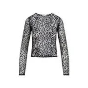 [Alexander Mcqueen] Alexander Mcqueen-Black Leopard Devoré Viscose Top-Donna 38 IT