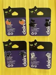 Halloween Earrings 4 Pairs Pumpkins Ghosts Black Cat Spider Claire’s New