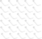 witeup Clear Nasal Staple, 30Pcs L-Shaped Invisible Nasal Staple Perforator Fixator, Concealed Perforator Fixator Bone Pin Straight Nasal Staple Fixator, Medium, Silicone, No Gemstone