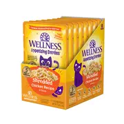 Wellness Appetizing Entrees Shredded Chicken in Sauce Wet Cat Food Pouch 40gx8