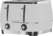 [BEKO] Cosmopolis Toaster TAM8402CR, Retro cream Chrome Teal Design, Extra Wide Slot 4-Slice Toaster, Includes Defrost, Reheat And Cancel Functions