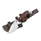 Handmade D2 steel full tang camping hiking everyday knife with leather sheath