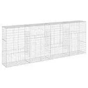 Gabion Basket with Cover 400x50x150cm Iron Wire Wall Cage Fence Fencing