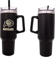 Desert Cactus University of Colorado Buffaloes CU Buffs Large Insulated Stainless Steel with Handle Lid and Straw Reusable Double Walled Cup Hot and Cold Drinkware Laser Etched (40oz Rally Tumbler)