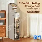 Bathroom Storage Cabinet Toilet Kitchen Slim Floor Cupboard Laundry Organizer