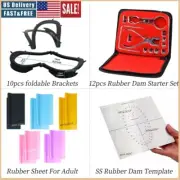 Dental Rubber Dam Starter Set /Rubber Sheet/SS Template/Plastic Foldable Bracket