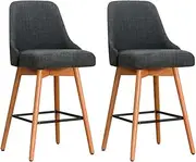 Artiss Bar Stools Stool Set of 2 Swivel Kitchen Counter Barstools Dining Chair Charcoal in 65cm Seat Height Floor for Home Bar Dining Room Cafe Outdoor Indoor