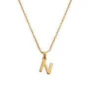 Culturesse 50cm Initial N Pendant 24K Gold Plated Necklace Fashion Jewellery