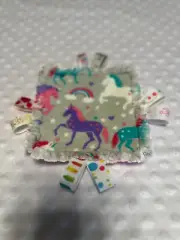 Unicorns Baby Ribbon Tag Sensory Security Blanket