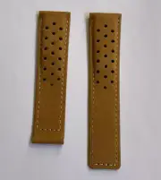 Generic 24mm Calf Tan Light Brown Leather Band Strap With Holes for Tag Heuer
