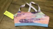 All in Motion Girl's criss Cross Back Rainbow Print Sports Bra Large (10/12)