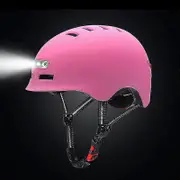 Bike Cycling Helmet Motorcycle Helmet With Illuminated Warning Light For Adult Kids Pink S 48-53cm