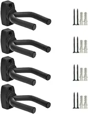 4 Pack Guitar Wall Mount Hanger, Guitar Hanger Wall Hook Holder Stand Display with Screws for Guitar, Electric Guitar,Bass,Mandolin,Banjo,Ukulele