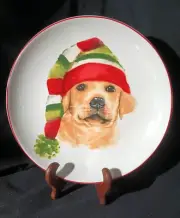 Pier 1 Christmas Puppies Labrador 8-inch plate