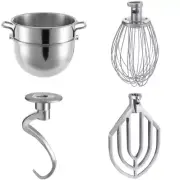 30 QT Mixer Accessories Hobart D300 Mixing Bowl Dough Hook Wire Whip Flat Beater