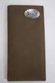 ZEP-PRO Alabama Troy Trojans Roper CRAZY HORSE Leather Wallet BURLAP GIFT BAG